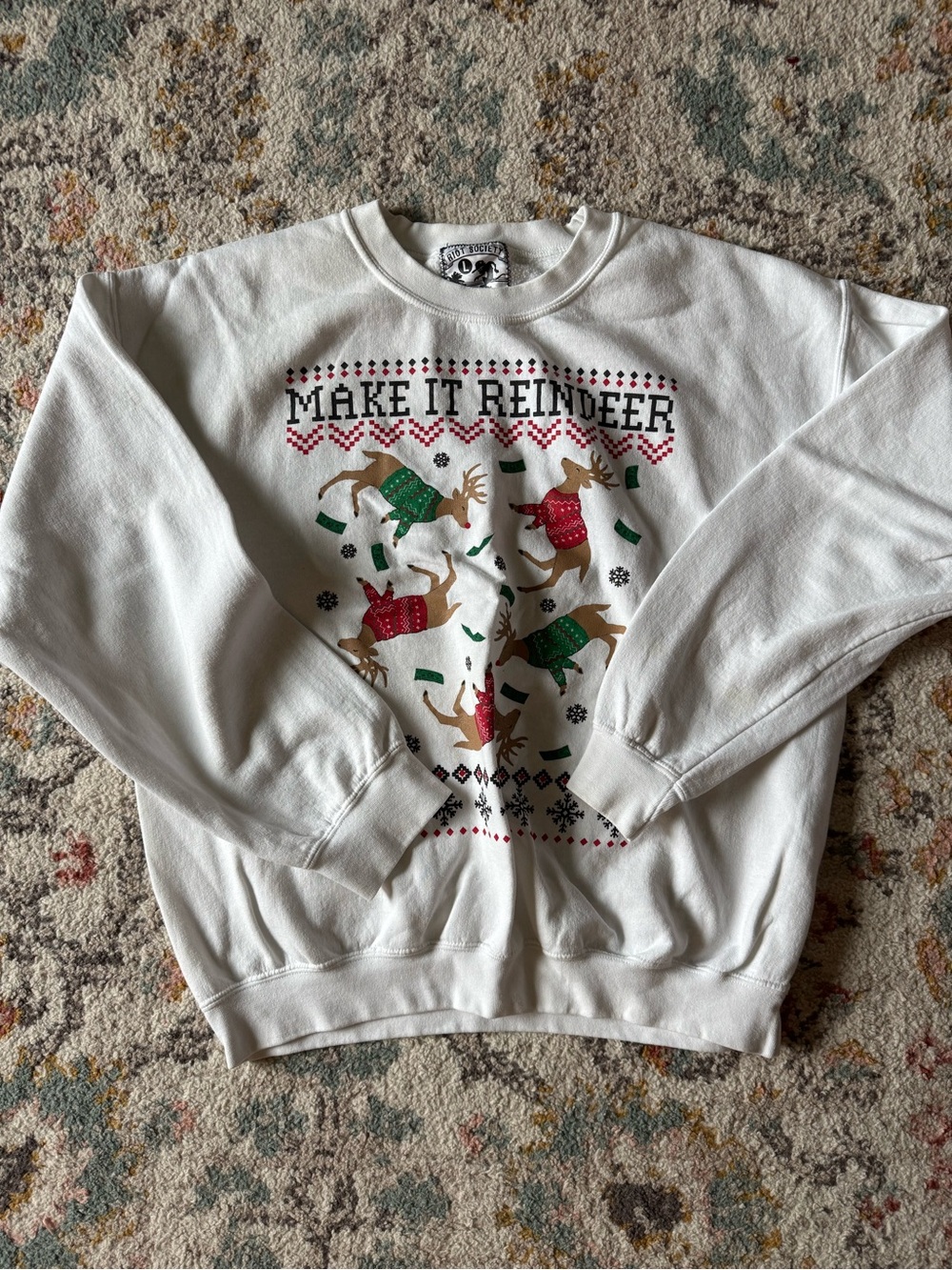 Make It Reindeer White Holiday Sweatshirt